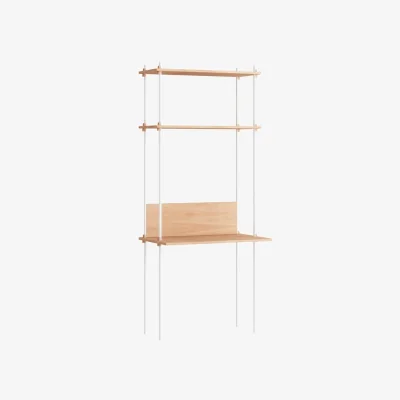 Made in Design Shelving System – s.200.1.D Desk natural wood / W 85 x H 200 x D 52 / 35 cm - MOEBE