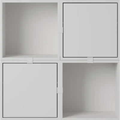 Made in Design Stacked Shelf wood grey / Configuration 4 - W 87 x H 87 cm - Muuto