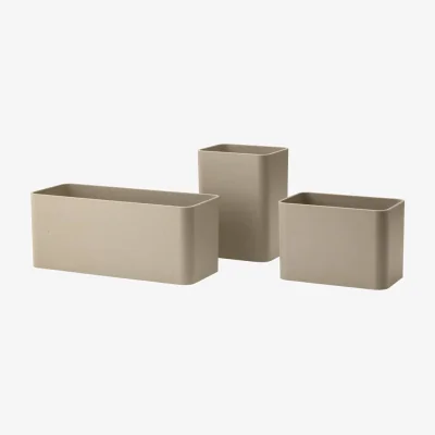 Made in Design Pot plastic material beige to hang / Set of 3 - For String shelves - String Furniture