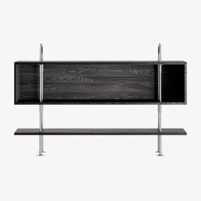Made in Design Keen Shelf wood black / W 160 x H 87.5 cm - 1 shelf + 1 Compartment - Gubi