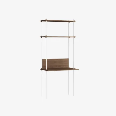 Made in Design Shelving System – s.200.1.D Desk wood brown / W 85 x H 200 x D 52 / 35 cm - MOEBE