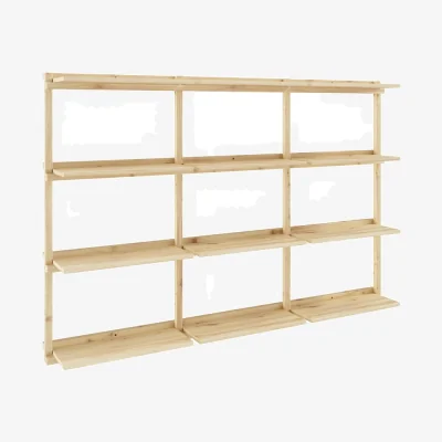Made in Design Groove Wall shelf natural wood / W 192 x H 127 cm - KARUP DESIGN