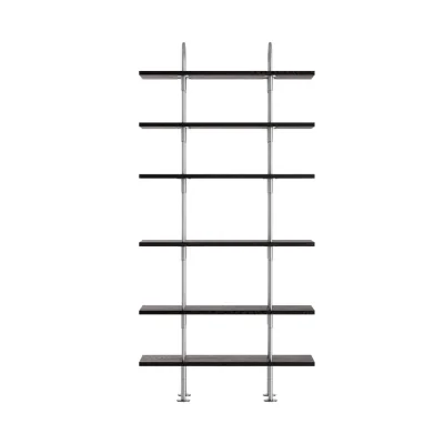 Made in Design Keen Shelf wood black / W 96 x H 198.5 cm - 6 shelves - Gubi