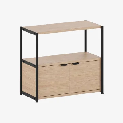 Made in Design UNIT 2 Shelf metal black / H 75 cm x W 84 cm - 2 doors - TIPTOE
