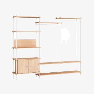 Made in Design Shelving System – s.200.3.C Dressing room natural wood / W 239 x H 200 x D 35 cm - MOEBE