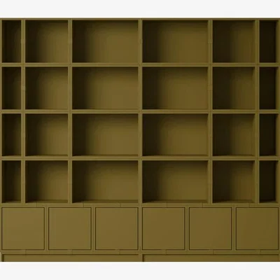Made in Design Stacked Bookcase wood green / Configuration 1 - W 262 x H 228 cm - Muuto