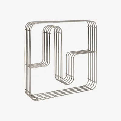 Made in Design Curva Wall shelf metal silver / Utensil - 45.5 x 45.5 x D 9 cm - AYTM
