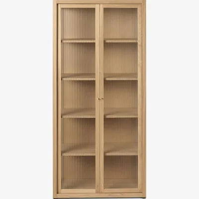 Made in Design Reed Dresser natural wood / Utensil - W 70 x H 155 - Fluted glass - Ferm Living