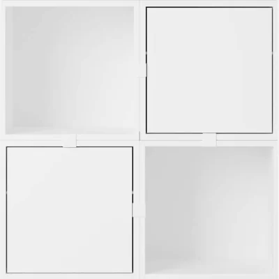 Made in Design Stacked Shelf wood white / Configuration 4 - W 87 x H 87 cm - Muuto