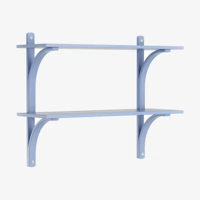 Nordic Nest Swedese Levi shelf Ilke blue stainless steel 2 shelves 90 cm