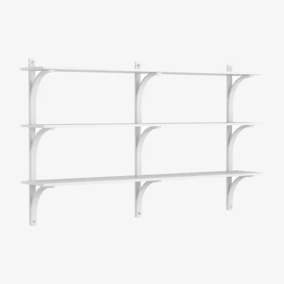 Nordic Nest Swedese Levi shelf 3 shelves White-stained ash-aluminium 180 cm