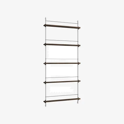 Nordic Nest MOEBE Magazine Shelving magazine rack Smoked oak-stainless steel 85x180x7 cm MS.180.1