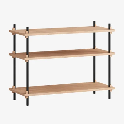 Nordic Nest MOEBE Shelving System classic shelf Oak-black 86x65x35 cm S.65.1.A