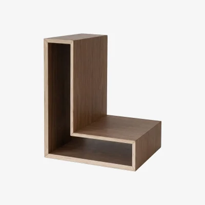 Nordic Nest Maze L-shelf wall shelf Walnut 30x38x29 cm