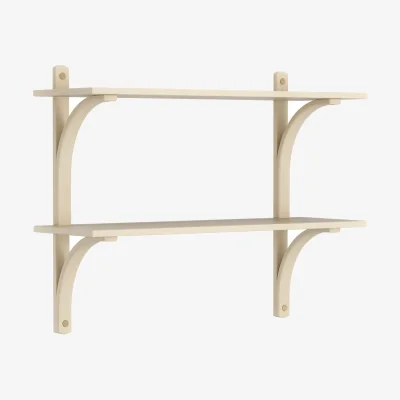 Nordic Nest Swedese Levi shelf Lacquered ash-brass 2 shelves 90 cm