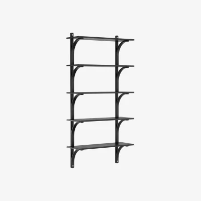 Nordic Nest Swedese Levi shelf 5 shelves Black stained ash-aluminium 90 cm
