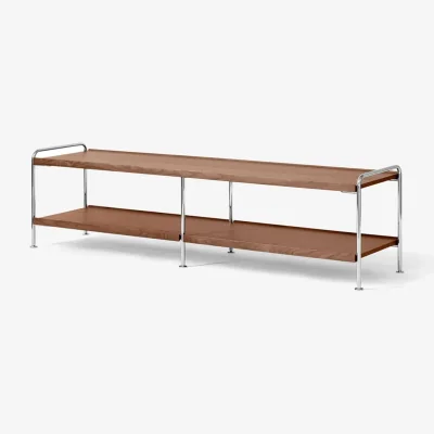 Nordic Nest &Tradition Alima NDS4 console shelf Lacquered walnut-chrome 162x42x38 cm