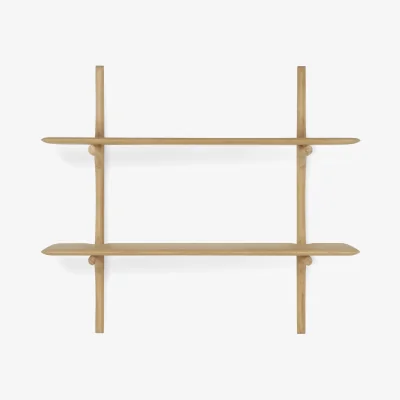 Nordic Nest Ethnicraft PI wall shelf Oak 2 shelves