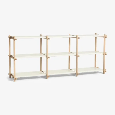 Nordic Nest HAY Woody shelf Oak-almond white low