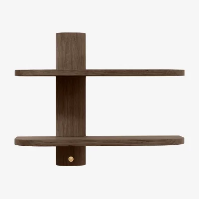 Nordic Nest Andersen Furniture Bend wall shelf Smoked Oiled Oak 50x18x40 cm