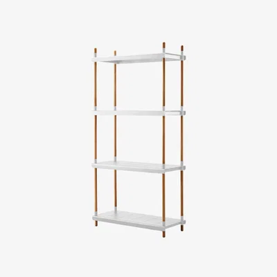 Nordic Nest Cane-line Frame shelving system White complete teak