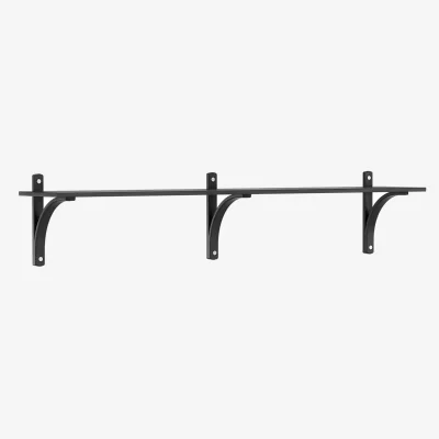 Nordic Nest Swedese Levi shelf 1 shelf level Black-stained ash-aluminum 180 cm