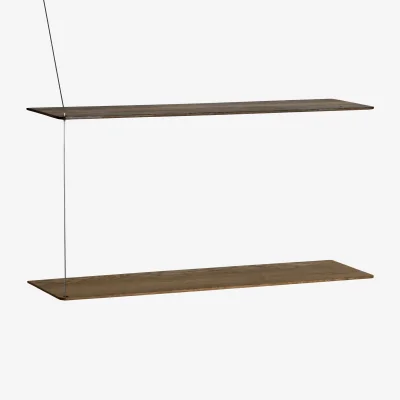 Nordic Nest Woud Stedge shelf Smoked oak-brushed steel 80 cm 2 shelves