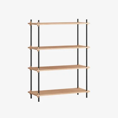 Nordic Nest MOEBE Shelving System classic shelf Oak-black 86x115x35 cm S.115.1.A