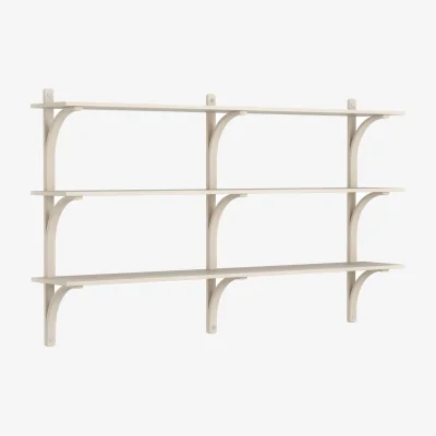 Nordic Nest Swedese Levi shelf 3 shelves White pigmented ash-aluminium 180 cm