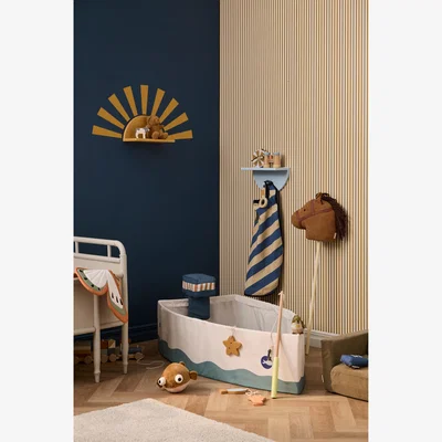 Nordic Nest Kid's Concept Star shelf circle incl stickers Mustard
