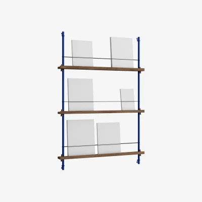 Nordic Nest MOEBE Magazine Shelving magazine rack Smoked oak-deep blue 85x115x7 cm MS.115.1