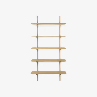 Nordic Nest Ethnicraft PI wall shelf Oak 5 shelves