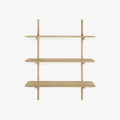 Nordic Nest Ethnicraft PI wall shelf Oak 3 shelves