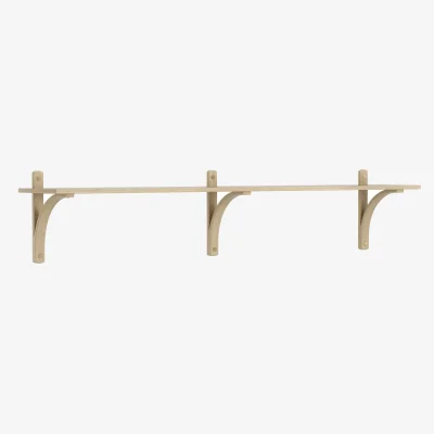 Nordic Nest Swedese Levi shelf 1 shelf level Natural lacquered oak-brass 180 cm