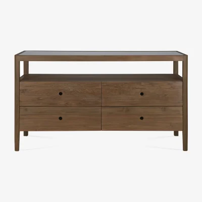 Nordic Nest Ethnicraft Spindle dresser Teak 4 drawers