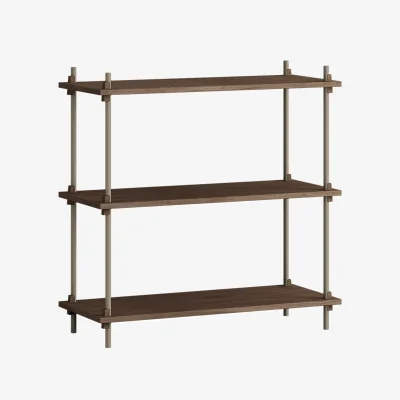 Nordic Nest MOEBE Shelving System classic shelf Smoked oak-warm grey 86x85x35 cm S.85.1.A