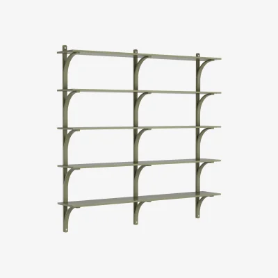 Nordic Nest Swedese Levi shelf 5 shelves Moss green-aluminium 180 cm