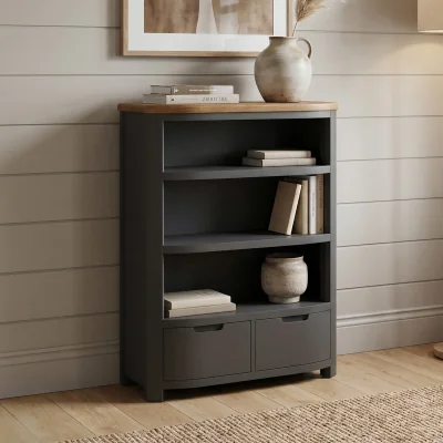 Oak&More Bradwell Oak and Charcoal Painted Small Bookcase