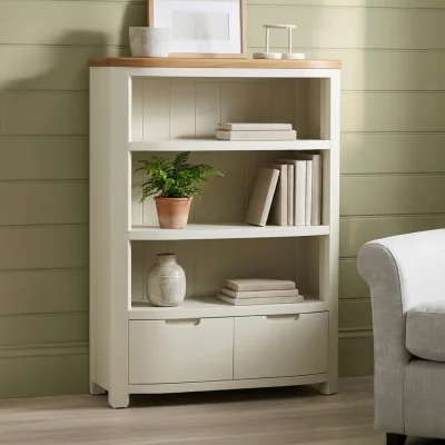 Oak&More Bradwell Oak and Signal White Painted Small Bookcase
