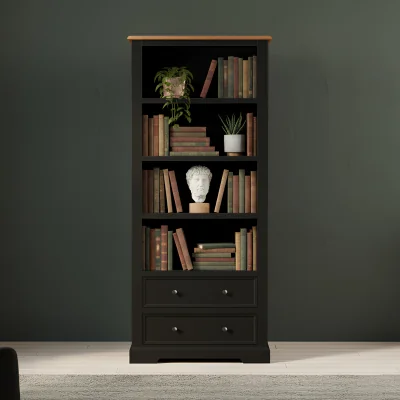 Oak&More Charlton Oak and Black Painted Tall Bookcase