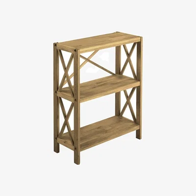 Downtown X Oak 3 Shelf Unit In Wood