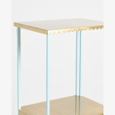 Oliver Bonas Remi Tall Blue Scalloped Shelving Unit