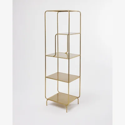 Oliver Bonas Luciana Glass & Gold Metal Narrow Shelving Unit