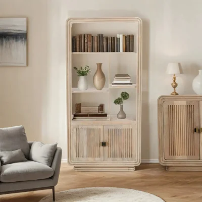OAT Home Prehen Large Wooden 2 Door Bookcase