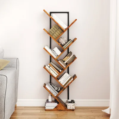 The Range 9 Tier Wooden Book Shelf - Brown
