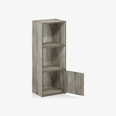 The Range WALPLUS Compact Bookcase with 2 Open Shelves and Cabinet - French Oak