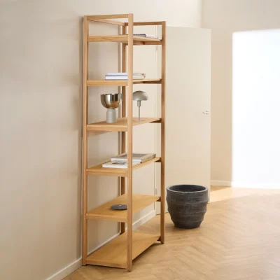 The Range Ludza Rectangular Bookcase With 6 Shelves in Oak - Oak
