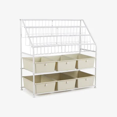 The Range 5 Tier Metal Storage Organizer with Removable Drawers - White
