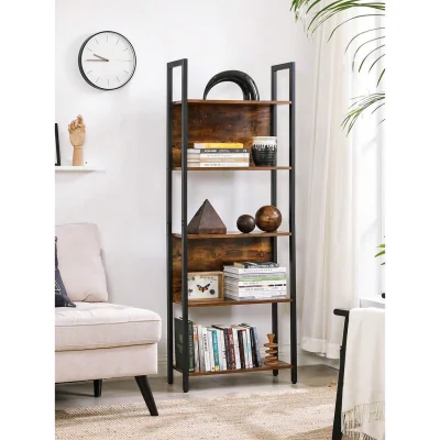 The Range VASAGLE Industrial 5-Tier Bookcase, Storage Shelf - Bronze