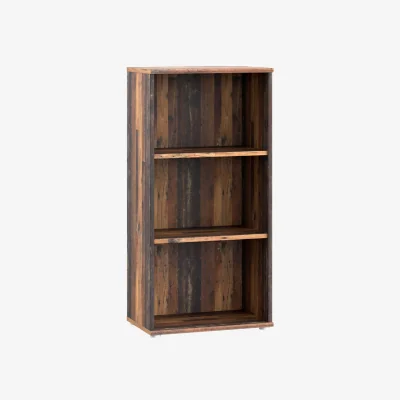The Range Bucharest Tall Narrow 2 Shelf Bookcase - Brown